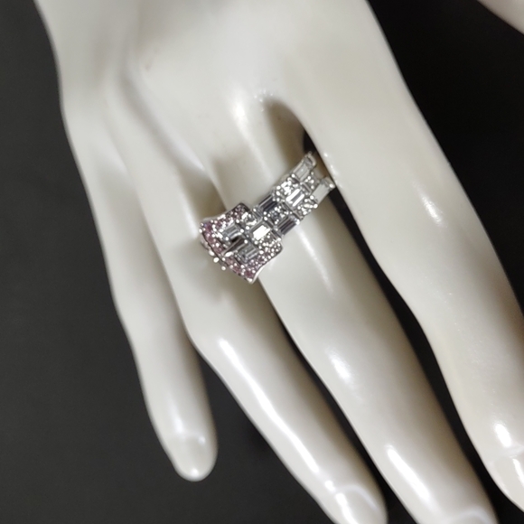 Absolute ™ Cubic Zirconia/Sterling Silver Buckle Ring - Picture 3 of 12